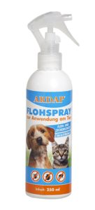 Flohspray zur Dekontaminierung von Räumen und Polstern bei Flohbefall. 