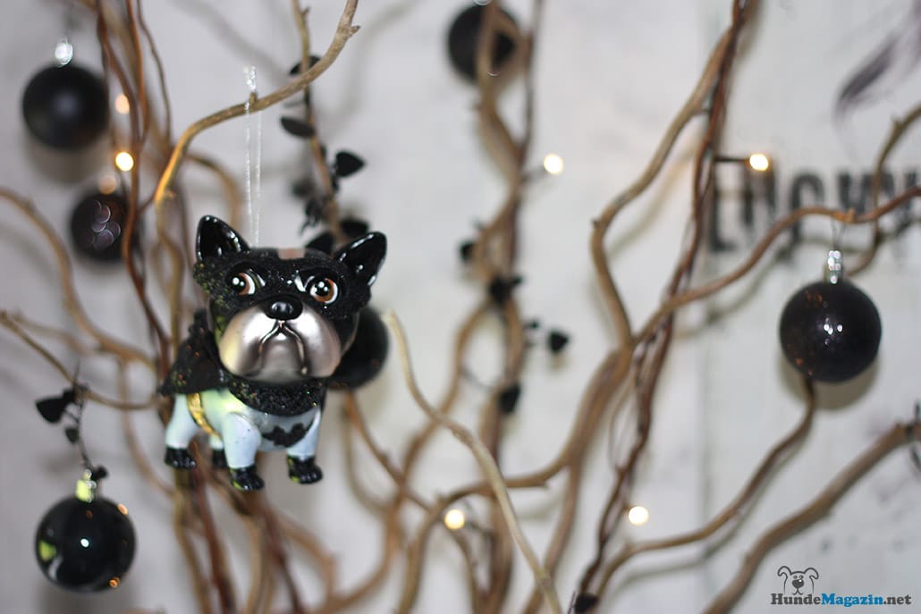Batdog Christbaumschmuck | Schwarzer Glas-Hund | 15 Cm Höhe | Weihnachtsdekoration